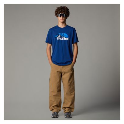 T-Shirt Manches Courtes The North Face Mountain Line Bleu