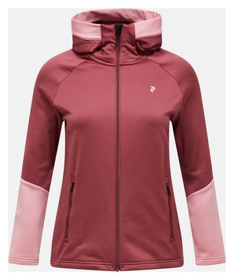 Giacca in pile Peak Performance Rider Essentials Hood rossa da donna