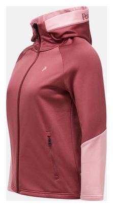 Giacca in pile Peak Performance Rider Essentials Hood rossa da donna