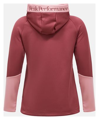 Giacca in pile Peak Performance Rider Essentials Hood rossa da donna