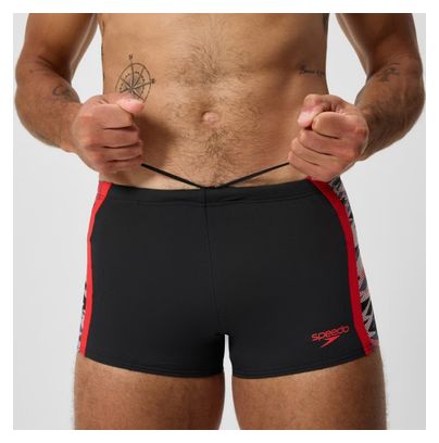 Speedo Men's Hyperboom Splice Swim Trunks Black/Red