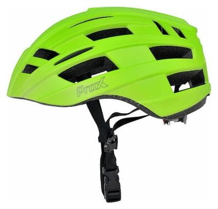 Casque de vélo Mat Flashy jaune-vert - 55/61cm - lumière rouge pour vélo