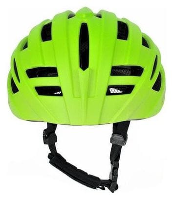 Casque de vélo Mat Flashy jaune-vert - 55/61cm - lumière rouge pour vélo