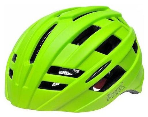 Casque de vélo Mat Flashy jaune-vert - 55/61cm - lumière rouge pour vélo