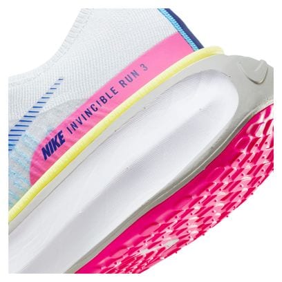 Nike ZoomX Invincible Run Flyknit 3 Wit Blauw Roze Hardloopschoenen