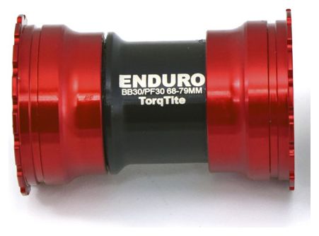 Boîtier de pédalier Enduro Bearings TorqTite BB A/C SS-PF30-30mm-Red