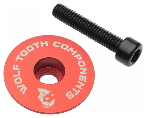 Wolf Tooth Ultralight Stem Cap and Bolt Red