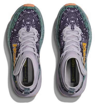 Zapatillas de trail Hoka Speedgoat 6 Mid GTX Gris/Verde/Naranja, Mujer