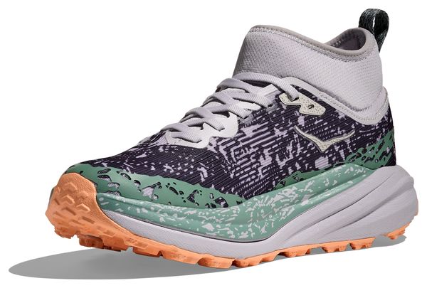 Zapatillas de trail Hoka Speedgoat 6 Mid GTX Gris/Verde/Naranja, Mujer
