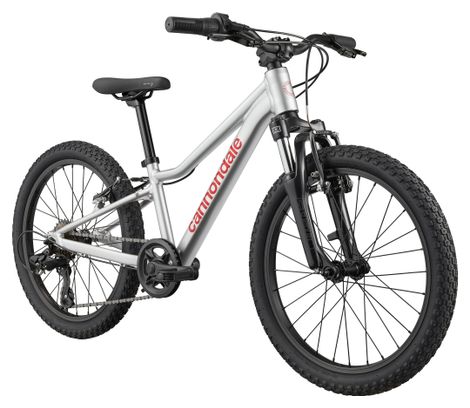 VTT Enfant Cannondale Kids Trail 20 Shimano 7V 20" Argent/Rouge 2026 5 - 8 Ans