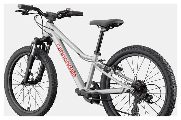 VTT Enfant Cannondale Kids Trail 20 Shimano 7V 20" Argent/Rouge 2026 5 - 8 Ans
