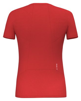 T-Shirt Femme Salewa Pedroc Dry Hybrid Rouge
