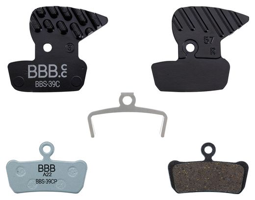 Coppia di pastiglie freno organiche BBB DiscStop Coolfin per Sram Guide/Avid Trail