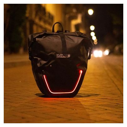 Sacoche vélo simple avec éclairage LED - 25 Litres - Noir