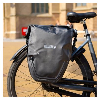 Sacoche vélo simple avec éclairage LED - 25 Litres - Noir