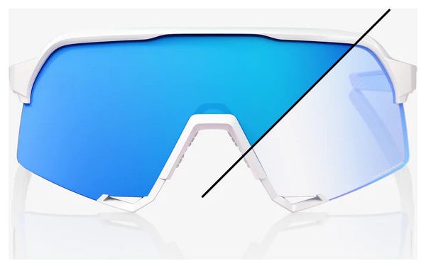 Lunettes 100% Prct S3 Bastille Pearl White Glitter - Blue Mirror Photochromic