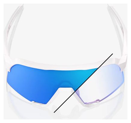 Lunettes 100% Prct S3 Bastille Pearl White Glitter - Blue Mirror Photochromic