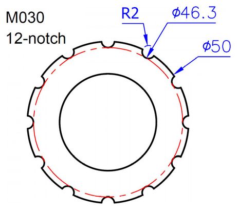 Clé Démonte Boîtier de Pédalier Ice Toolz pour M30 Ø46.3mm - 12 Dents