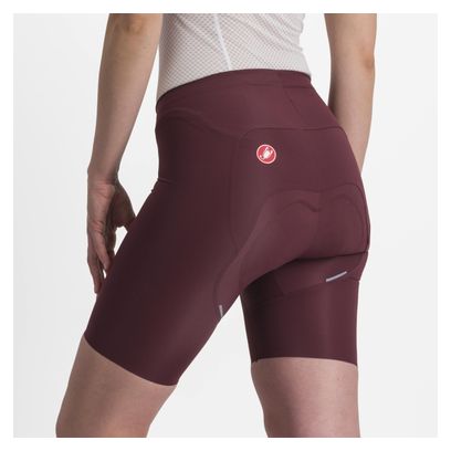 Kurze, trägerlose Radhose für Frauen Castelli Free Aero RC Bordeaux