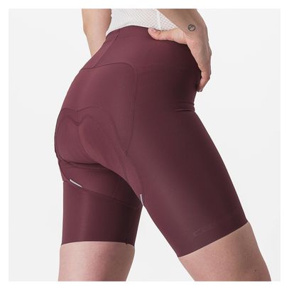 Kurze, trägerlose Radhose für Frauen Castelli Free Aero RC Bordeaux