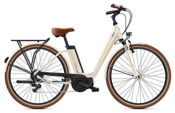 Electric City Bike O2 Feel iVog City Up 3.1 Shimano Tourney 7V 400 Wh 26'' Blanc Lin