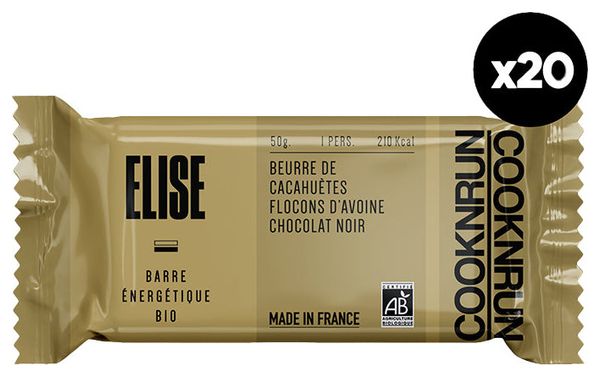 Barres énergétiques bio Elise | Beurre de Cacahuètes  Chocolat x20