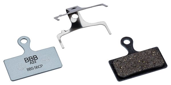 Coppia di pastiglie freno organiche BBB DiscStop Coolfin per Shimano Deore/SLX/XT/XTR