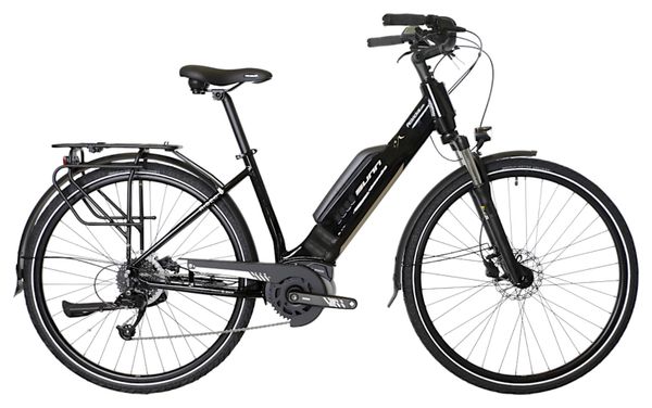 Beursfiets - Sunn Urb Rise MicroShift 9V 400 Wh 650b Elektrische Stadsfiets Zwart