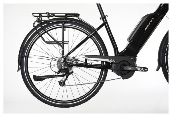 Beursfiets - Sunn Urb Rise MicroShift 9V 400 Wh 650b Elektrische Stadsfiets Zwart