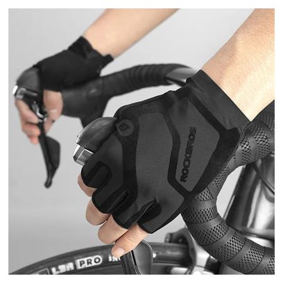 Cycling gloves non slip for half finger black