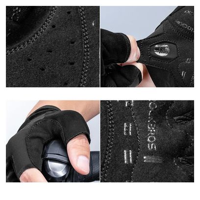 Cycling gloves non slip for half finger black