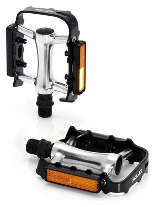 Flache Pedalpaare XLC PD-M04 Aluminium Schwarz/Silber