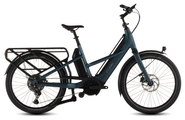 Cube Longtail Hybrid 800 - Bicicletta elettrica da carico longtail con cambio Shimano Cues 11 velocità, batteria da 800 Wh, ruote da 26 pollici - Verde reale 2026