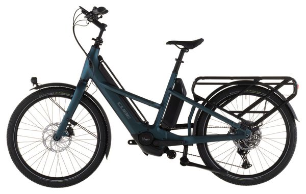 Cube Longtail Hybrid 800 - Bicicletta elettrica da carico longtail con cambio Shimano Cues 11 velocità, batteria da 800 Wh, ruote da 26 pollici - Verde reale 2026
