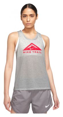 Nike Dri-Fit Trail Tank Top Grau Rot Damen