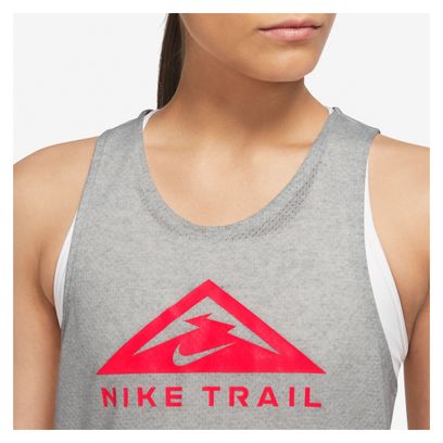 Nike Dri-Fit Trail Tank Grey Red Women's