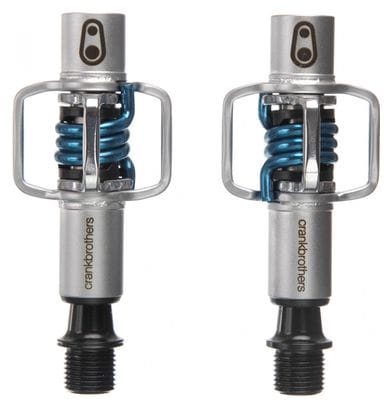 Pair of Crank Brothers EGGBEATER 1 Automatic Pales Silver / Blue Spring by Alltricks