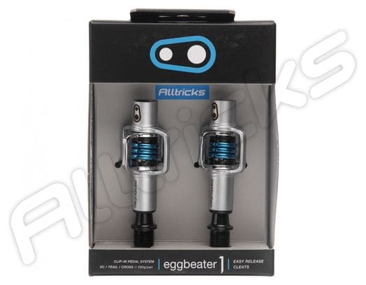 Pair of Crank Brothers EGGBEATER 1 Automatic Pales Silver / Blue Spring by Alltricks