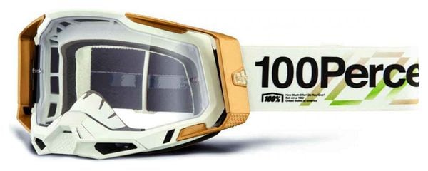 100% Racecraft 2 Arkana Maske Schwarz Weiß - Klare Scheibe