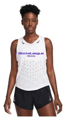 Camiseta sin mangas Nike AeroSwift Blocks League Blanca Mujer