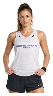 Camiseta sin mangas Nike AeroSwift Blocks League Blanca Mujer