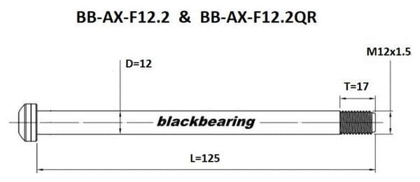 Axe de roue Blackbearing - F12.2 - (12 mm - 125 - M12x1 5 -