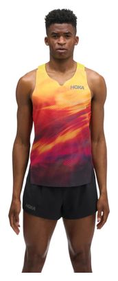 Hoka Race Day tanktop oranje/rood voor heren
