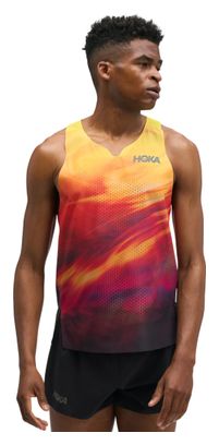 Hoka Race Day tanktop oranje/rood voor heren