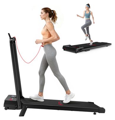 Tapis de course Fitness T7 avec poignées pliable compact Noir avec tapis