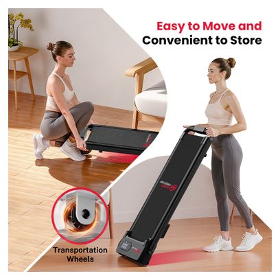 Tapis de course Fitness T7 avec poignées pliable compact Noir avec tapis