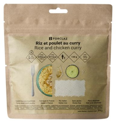 Gluten-free dehydrated meal FORCLAZ ORGANIC Chicken Curry 120 g