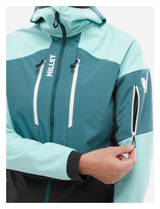 Women's Millet M White Shield Blue Softshell Jas