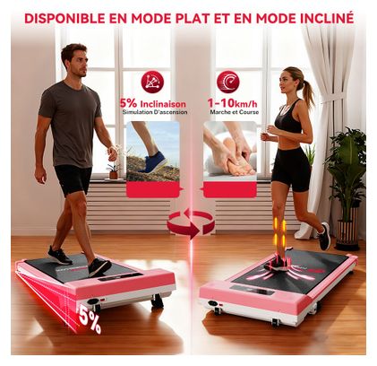 Loopband C1 Compact Roze - 6 km/h - 2,5 pk - Opvouwbaar en draagbaar