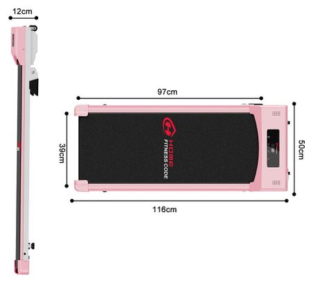Loopband C1 Compact Roze - 6 km/h - 2,5 pk - Opvouwbaar en draagbaar